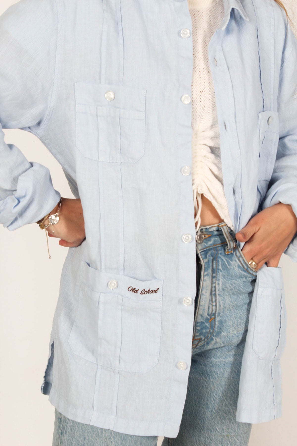 Camisa Guayabera Habana azul