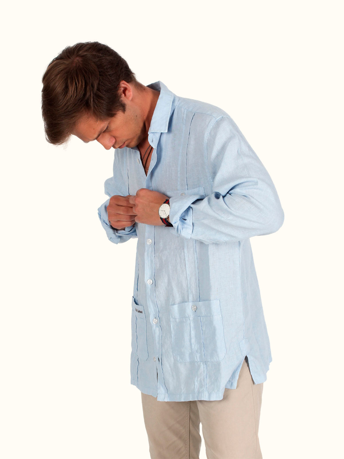 Camisa Guayabera Habana azul