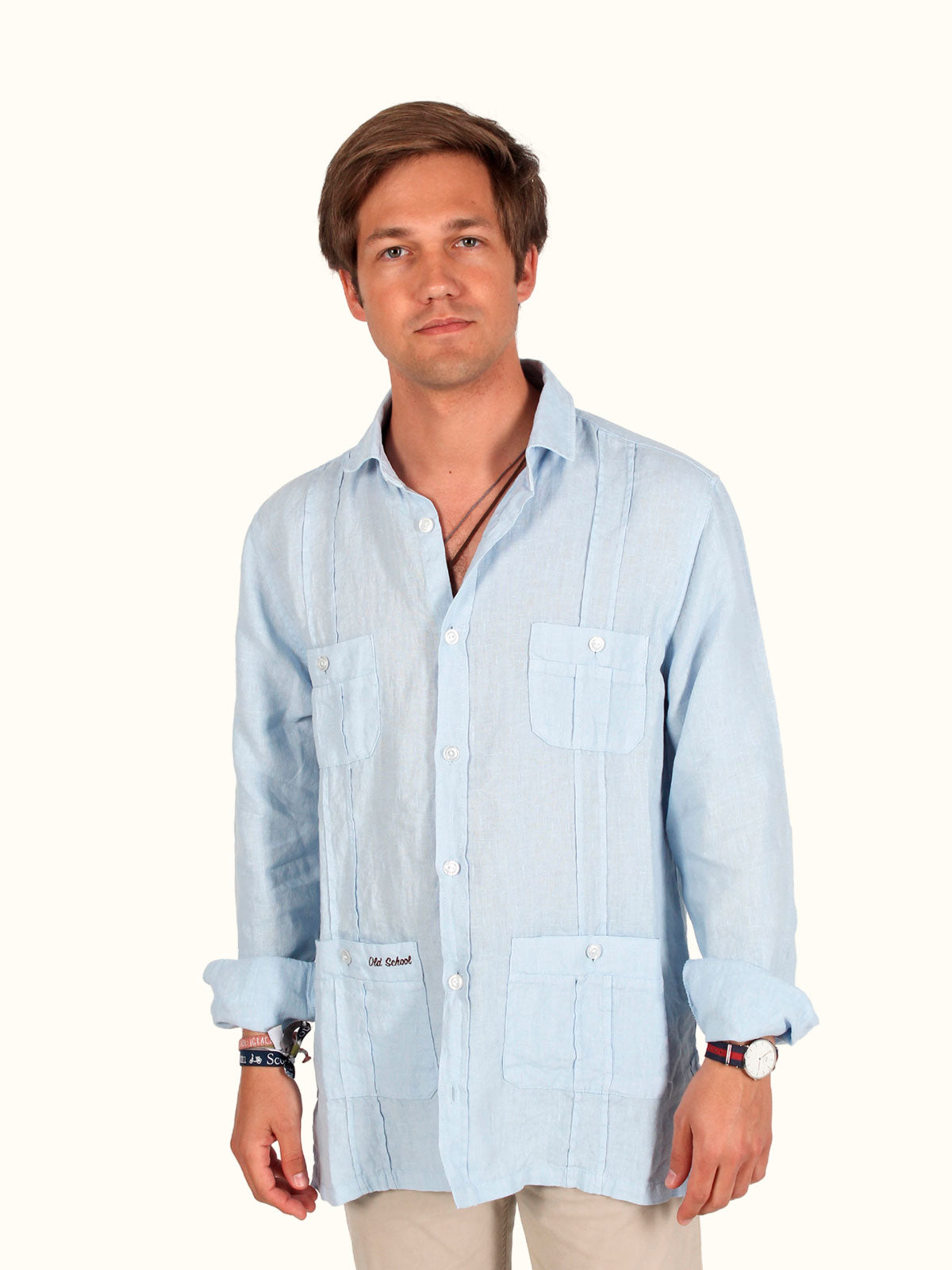 Camisa Guayabera Habana azul