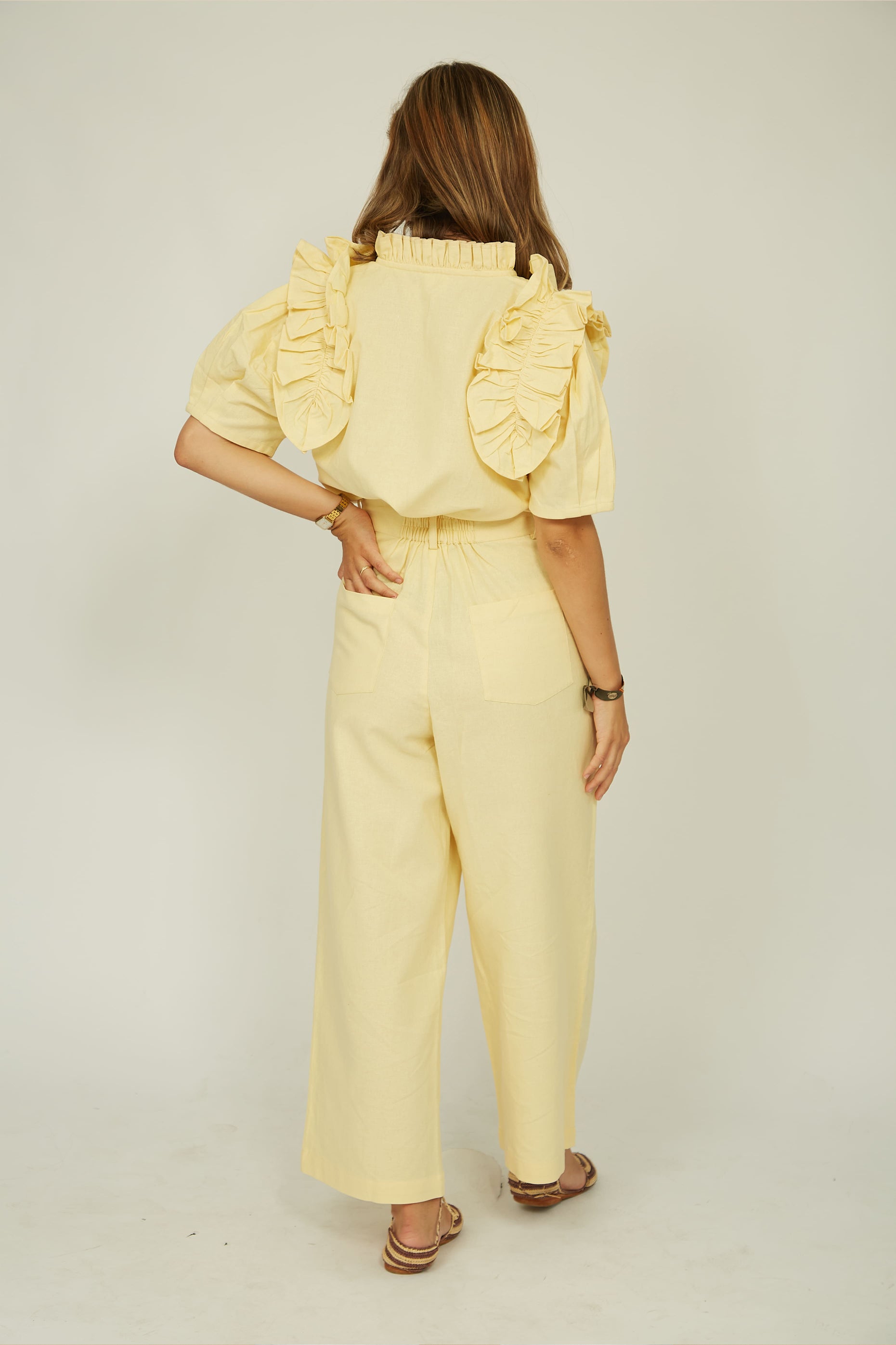 CYBELE YELLOW LINEN BLOUSE