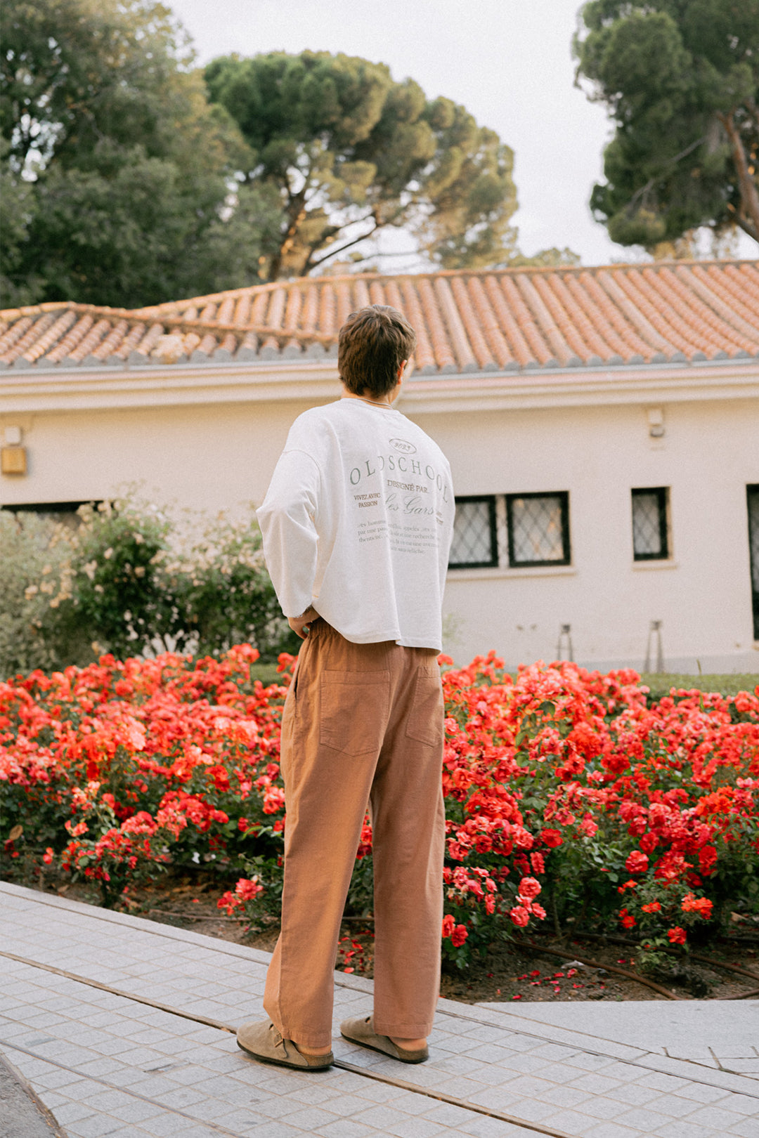 Pantalon en lin bouclé