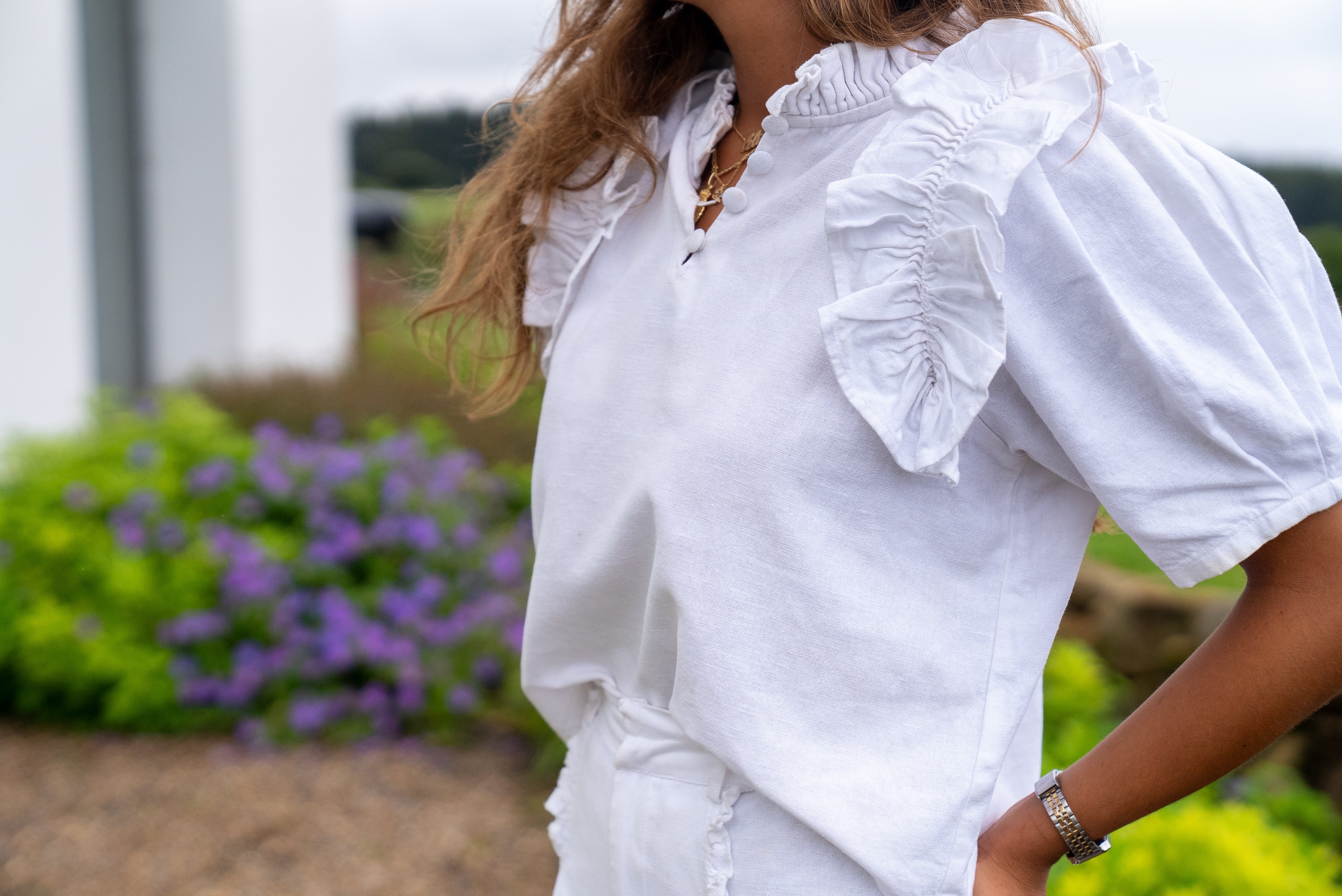 BLOUSE EN LIN BLANC HELIOS